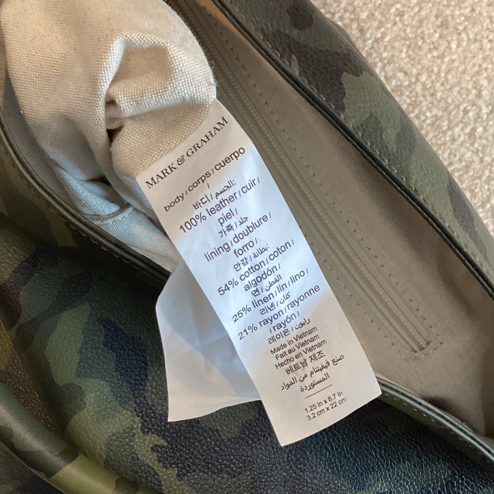 Mark & Graham Leather Camouflage Shoulder Bag with Extra Strap - Picture 6 of 10